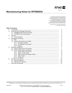 Manufacturing Notes for RFFM8504
