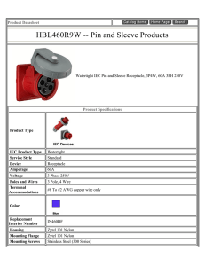 HBL460R9W -- Pin and Sleeve Products