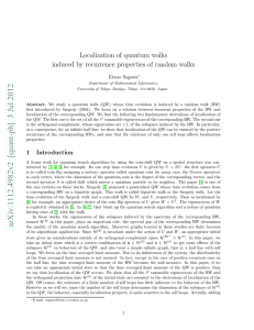 Localization of quantum walks induced by recurrence properties of