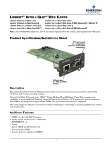 liebert® intellislot® web cards