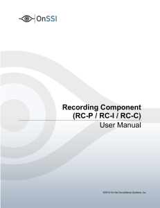 Recording Component: RC-P / RC-I / RC-C