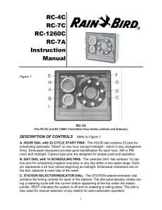 Rain Bird RC-C User Manual
