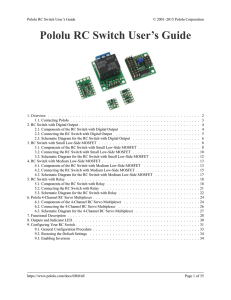 Pololu RC Switch User`s Guide