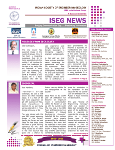 ISEG NewsLetter April-2016 - Indian Society of Engineering Geology