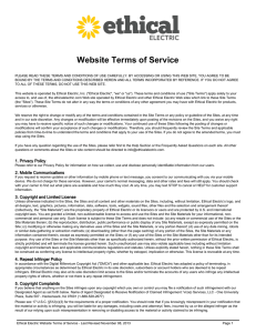 Terms of Service | Ethical Electric