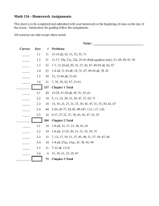 Math 116 - Homework Assignments