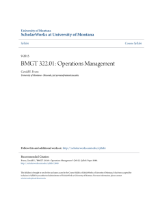 BMGT 322.01: Operations Management - ScholarWorks