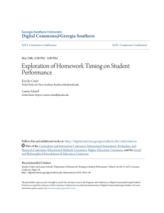 Exploration of Homework Timing on Student Performance