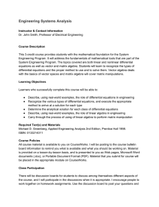 Engineering Systems Analysis