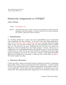 Homework Assignments in CONTEXT