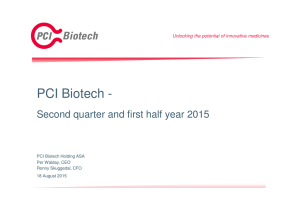 Q2 2015 - PCI Biotech