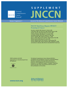 JNCCN NCCN Task Force Report: PET/CT Scanning in Cancer
