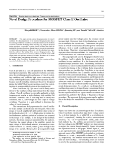 Novel Design Procedure for MOSFET Class E Oscillator