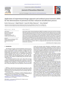 Application of experimental design approach and artificial neural