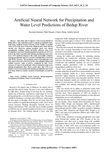 Artificial Neural Network for Precipitation and Water Level