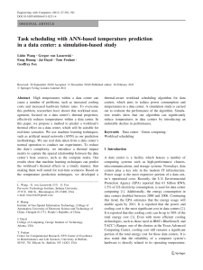 Task scheduling with ANN-based temperature prediction in a data