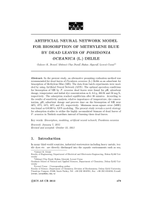 ARTIFICIAL NEURAL NETWORK MODEL FOR BIOSORPTION OF