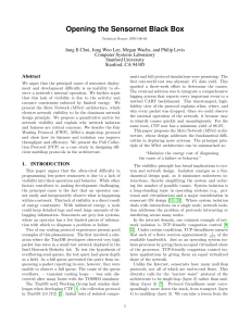 Opening the Sensornet Black Box - Stanford Information Networks