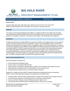 Big Hole River Drought Management Plan