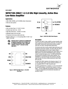 SKY67100-396LF 1.7-2.0 GHz High Linearity, Active Bias Low