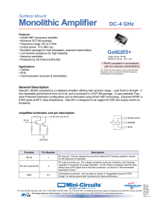 MiniCircuits GALI series RF fixed gain amplifiers