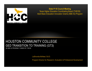 HOUSTON COMMUNITY COLLEGE - THECB