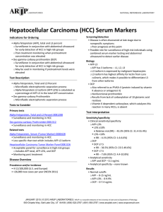 Hepatocellular Carcinoma (HCC) Serum Markers