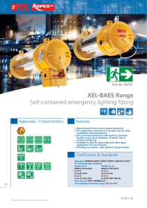 XEL-BAES Range Self-contained emergency lighting fitting