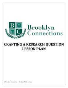 crafting a research question lesson plan