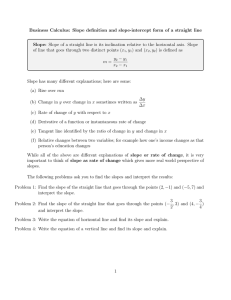 Slope and slope-intercept form of a line