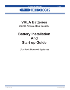 Battery Installation And Start up Guide VRLA Batteries
