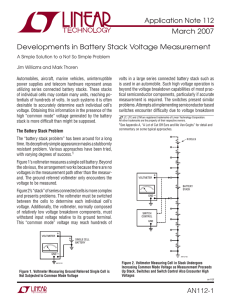 Developments in Battery Stack Voltage Measurement