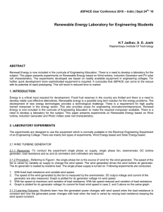 Renewable Energy Laboratory for Engineering Students