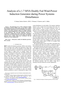 Analysis of a 1.7 MVA Doubly Fed Wind