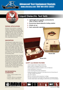 Liquid Dielectric Test Sets Advanced Test Equipment Rentals