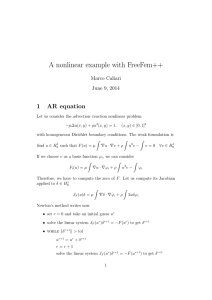 A nonlinear example with FreeFem++