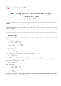 The Cauchy problem and Hadamard`s example