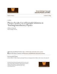 Physics Faculty Use of Example Solutions in Teaching Introductory