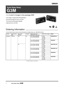 G3M Solid State Relay Data Sheet