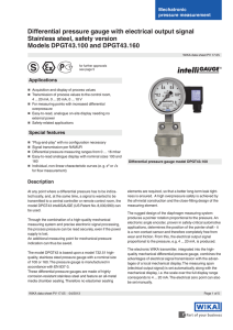 Differential pressure gauge with electrical output signal Stainless