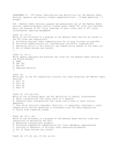 FCC Rules, descriptions and definitions for the Amateur Radio