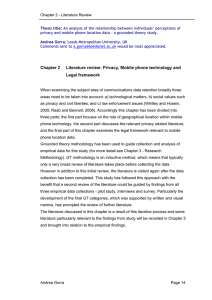 Chapter 2 Literature review: Privacy, Mobile phone technology and