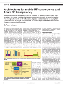 Architectures for mobile RF convergence and future RF transparency