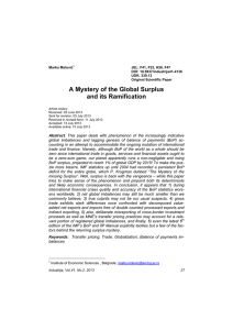 A Mystery of the Global Surplus and its Ramification - CEON-a