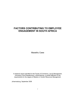 factors contributing to employee engagement in south