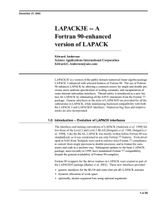 LAPACK3E -- A Fortran 90-enhanced version of LAPACK