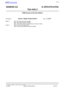 SIEMENS AG IC-SPECIFICATION TDA 4362 X