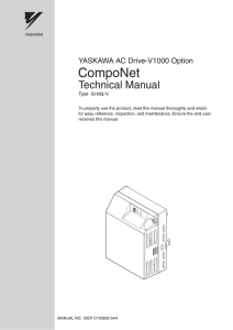 YASKAWA AC Drive-V1000 Option CompoNet Technical Manual