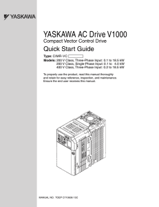 Yaskawa V1000 Quick Start Guide (CIMR-VC)