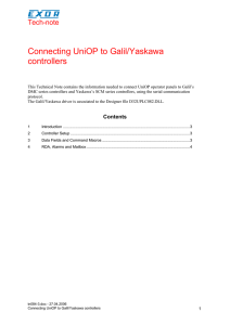 Connecting UniOP to Galil/Yaskawa controllers